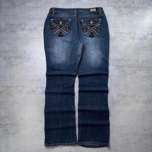 Y2K Dark Wash Earl Jeans Grunge Cross Bootcut Denim Jeans
